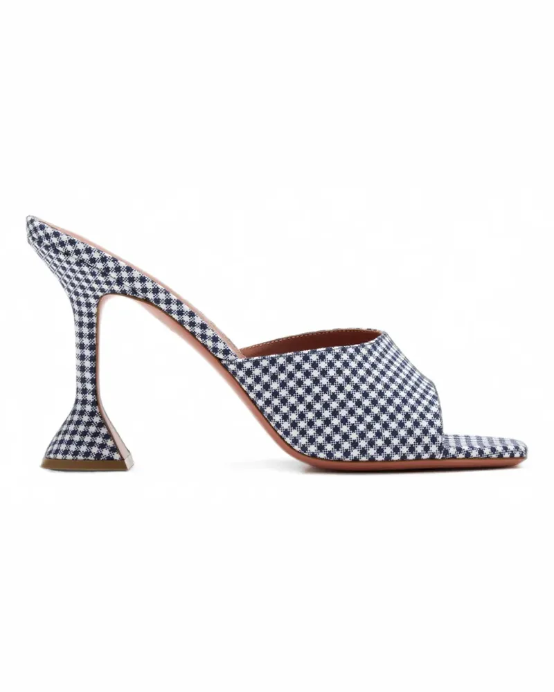 Amina Muaddi Lupita gingham sandals - Blau Blau