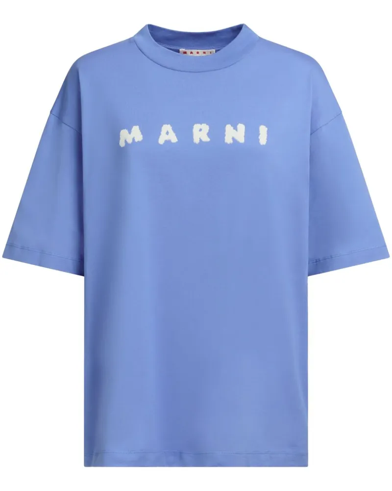 Marni T-Shirt mit Logo-Print - Blau Blau