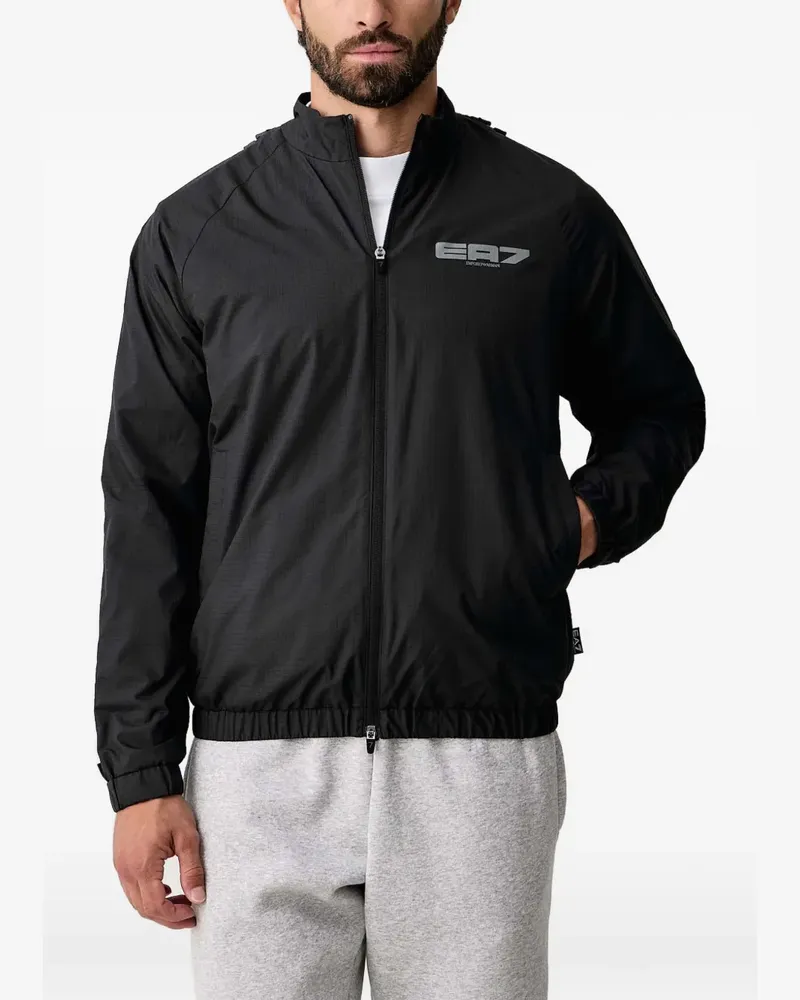 EA7 Ripstop-Jacke mit Logo-Print - Schwarz Schwarz