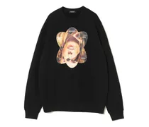 graphic-print crew-neck sweatshirt - Schwarz