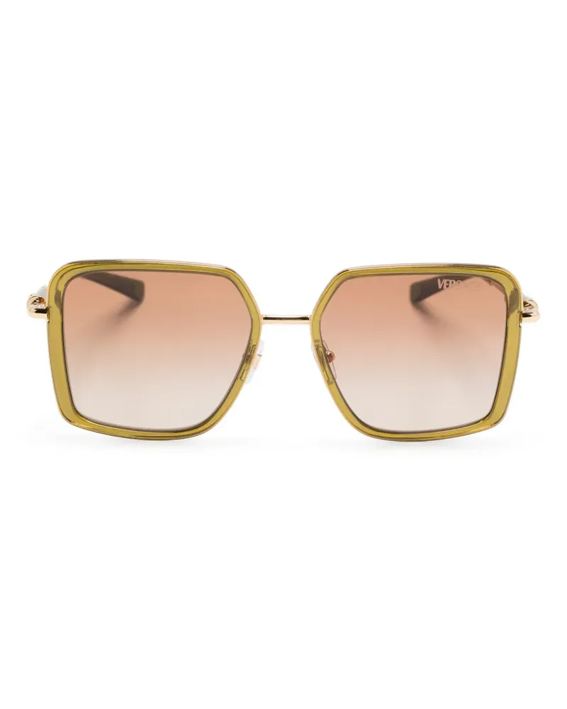 Versace Sonnenbrille mit geometrischem Gestell - Grün Grün