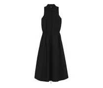 Midikleid mit Kordelzug - Schwarz