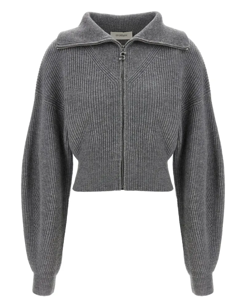 SPORTMAX Gerippter Cardigan mit Reißverschluss - Grau Grau