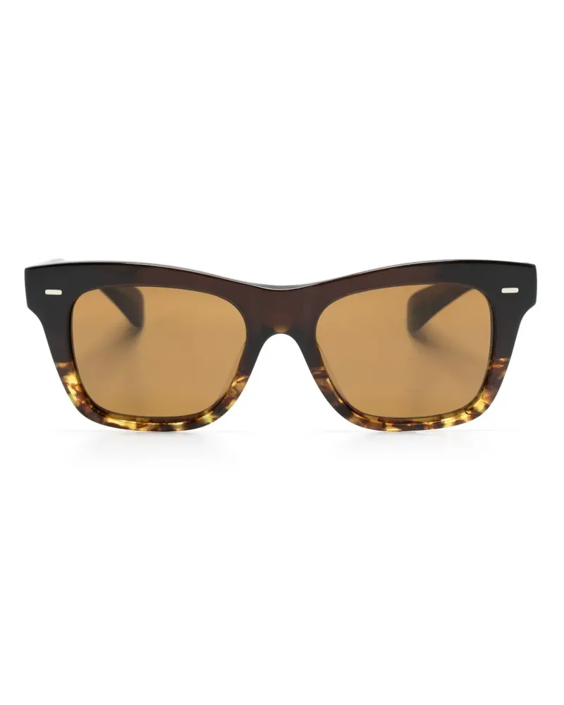 Oliver Peoples Sonnenbrille mit eckigem Gestell - Braun Braun