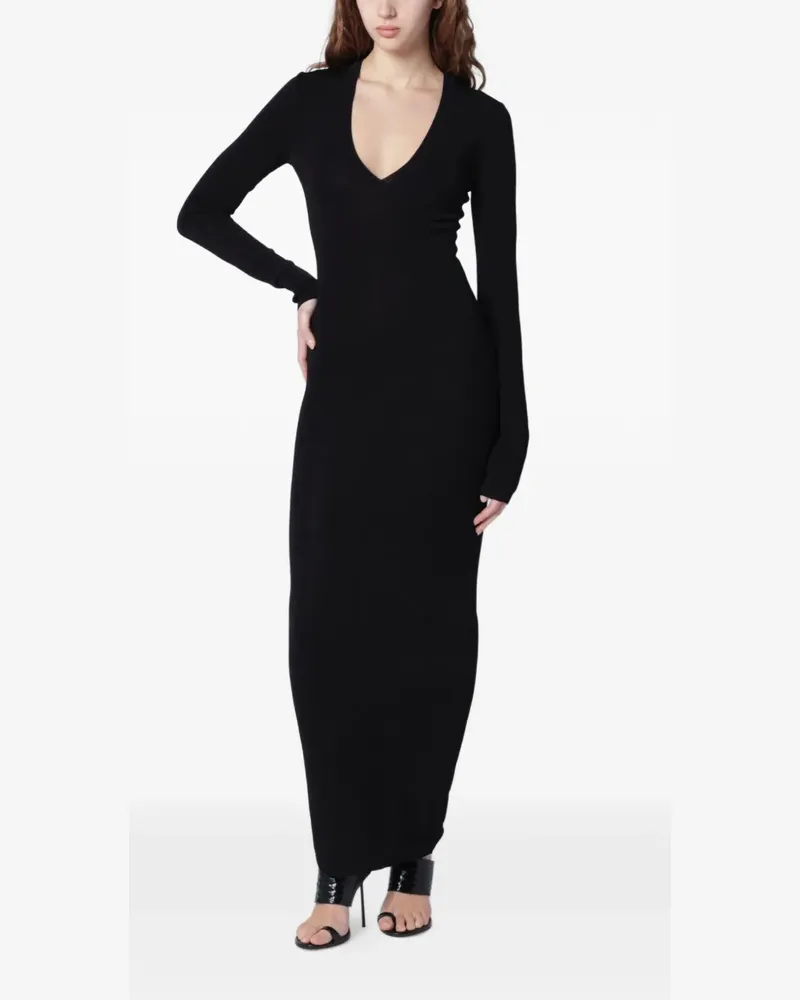 Entire Studios long-sleeve V-neck maxi dress - Schwarz Schwarz