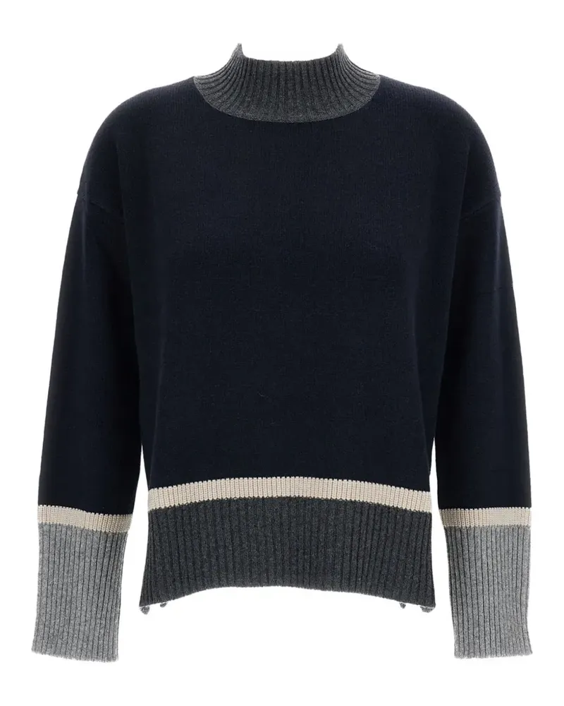 Lorena Antoniazzi Pullover in Colour-Block-Optik - Blau Blau
