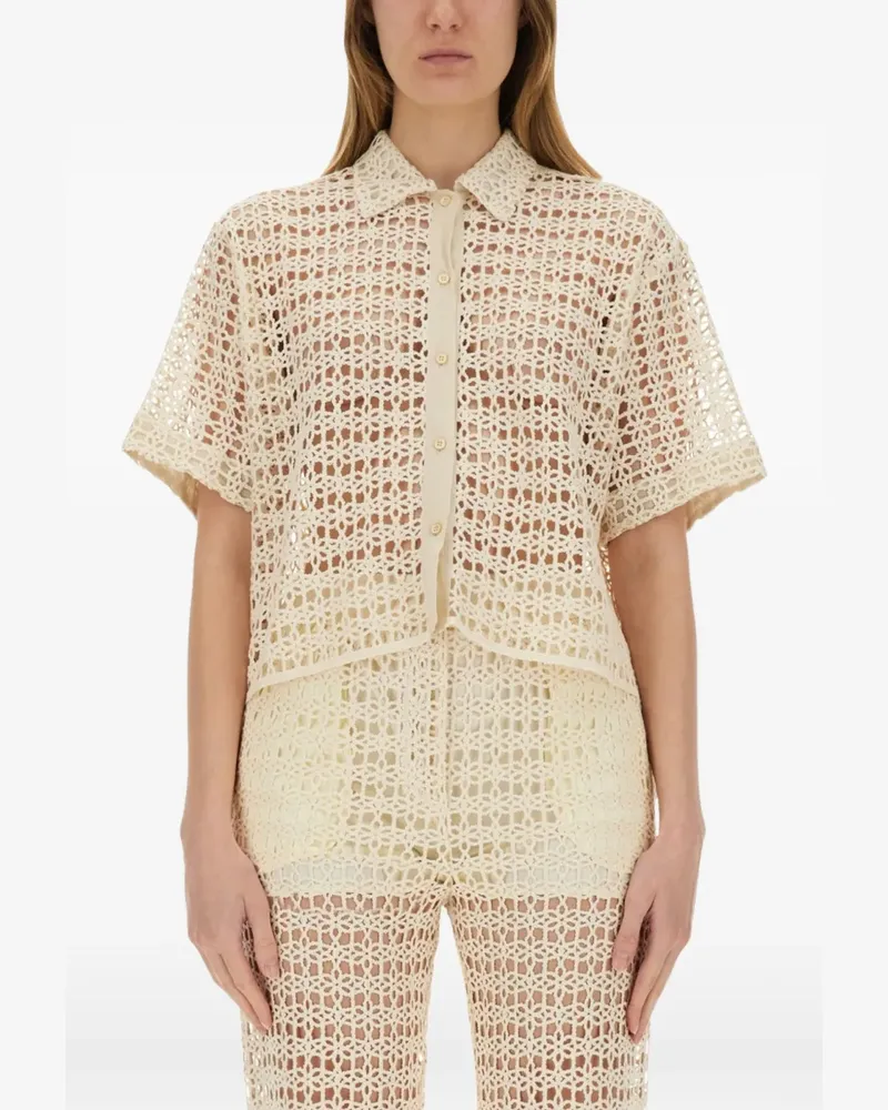 ALYSI macrame shirt - Nude Nude