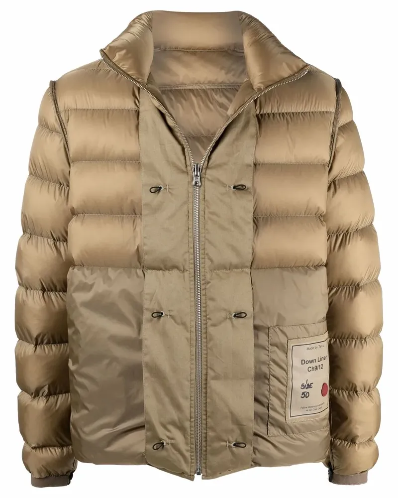 Ten c Gefütterte Jacke mit Patch-Detail - Braun Braun