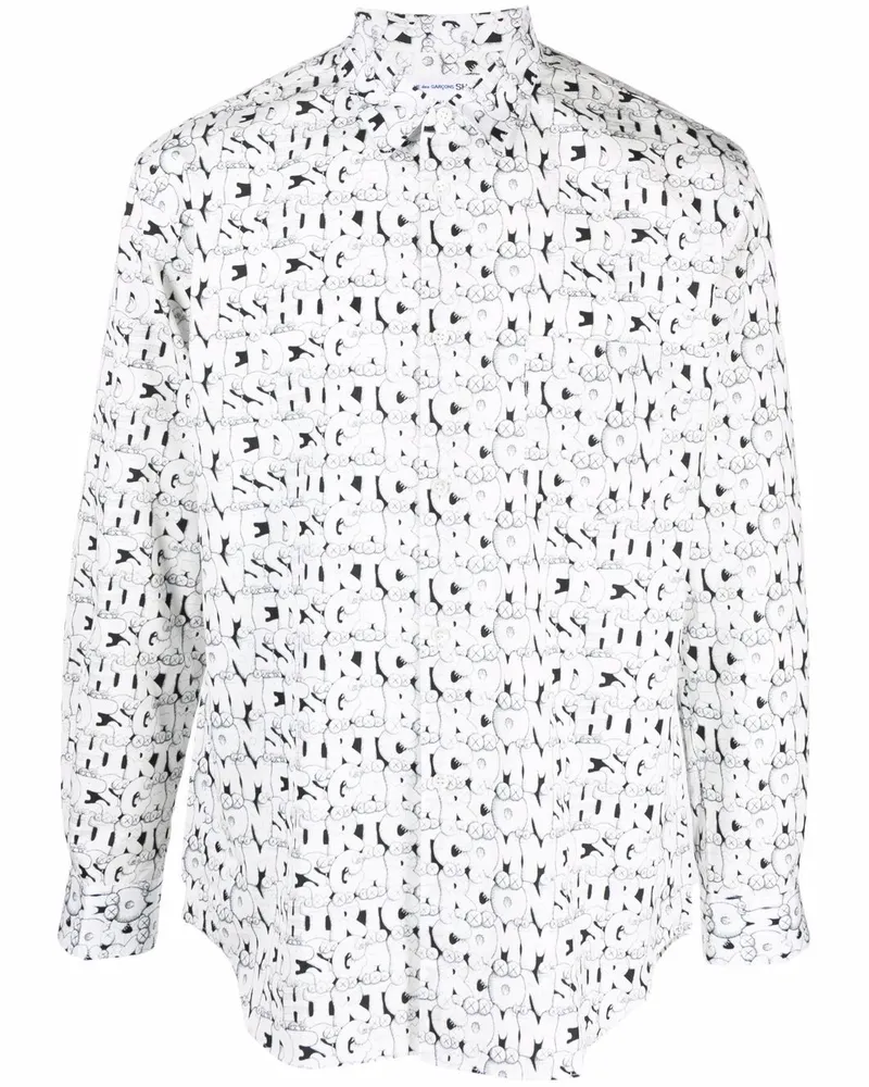 Comme des Garçons Hemd mit Kaws-Print - Weiß Weiß