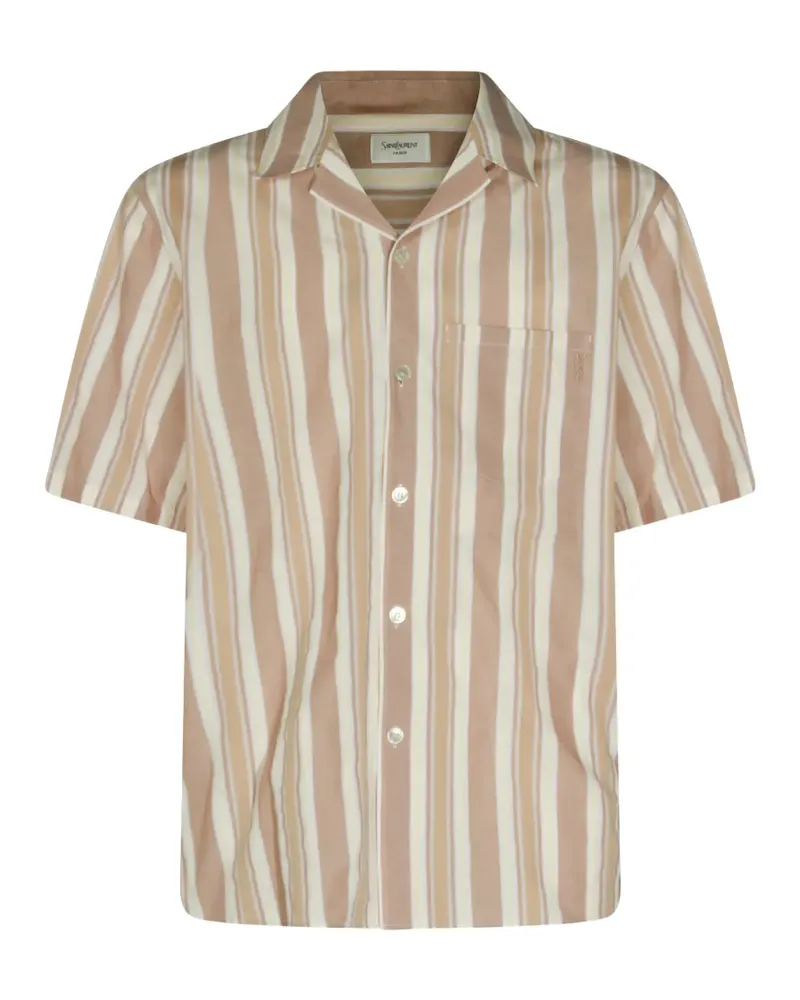 Saint Laurent Gestreiftes Hemd - Nude Nude