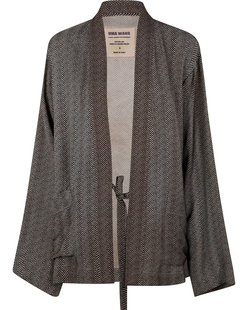 Uma Wang Jacke mit Fischgrätenmuster - Braun Braun