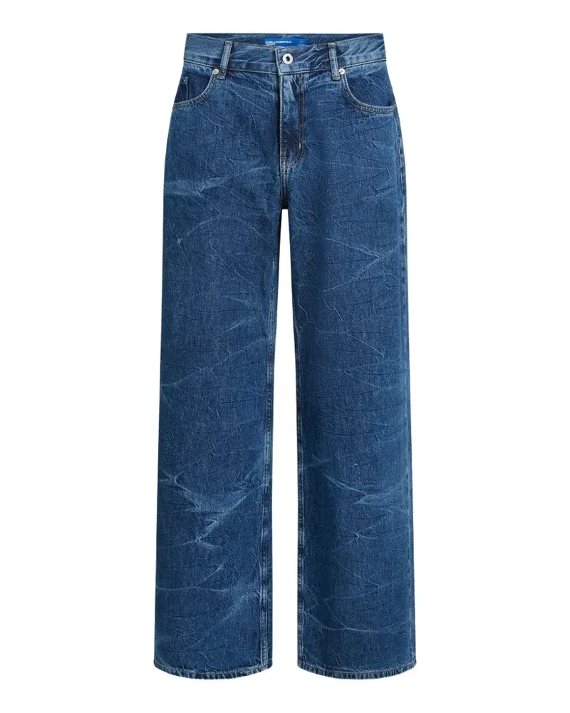 Karl Lagerfeld Jeans mit Knitteroptik - Blau Blau