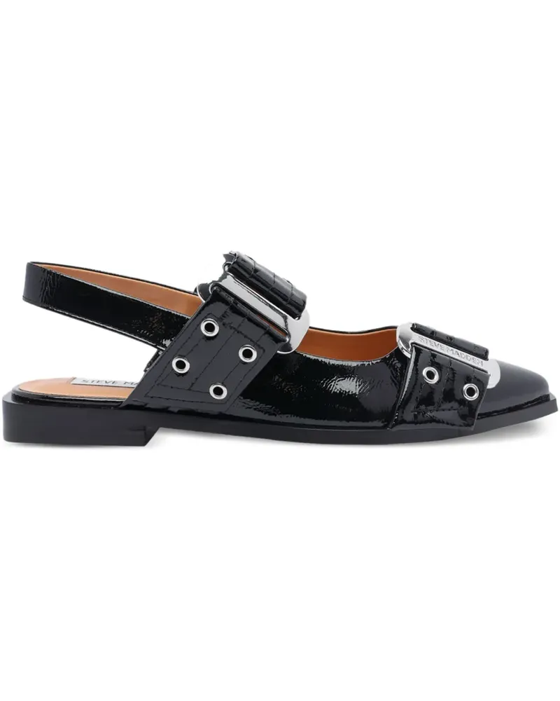 Steve Madden Grand Ave Slingback-Ballerinas mit Schnallendetail - Schwarz Schwarz