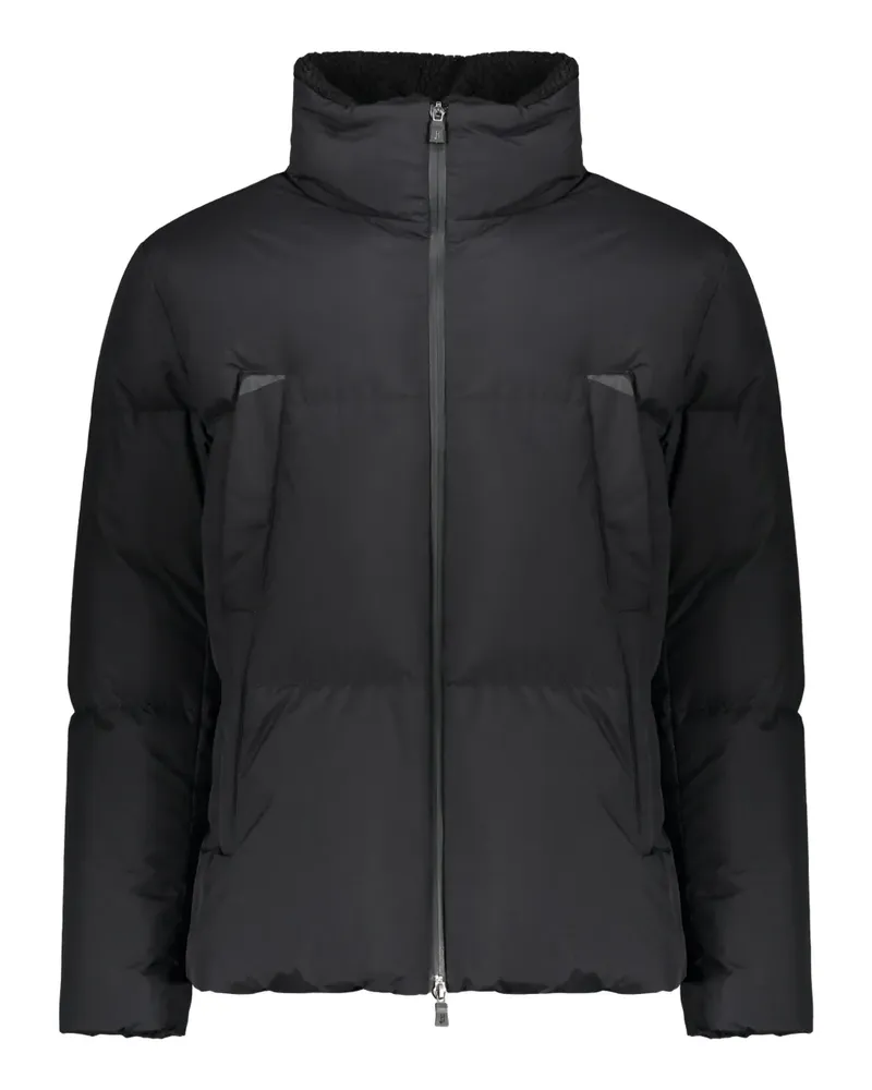 Herno stand-collar zip-up jacket - Schwarz Schwarz
