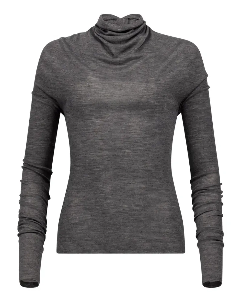 Victoria Beckham draped long-sleeve top - Grau Grau