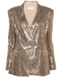 Patrizia Pepe Doppelreihiger Blazer mit Pailletten Gold