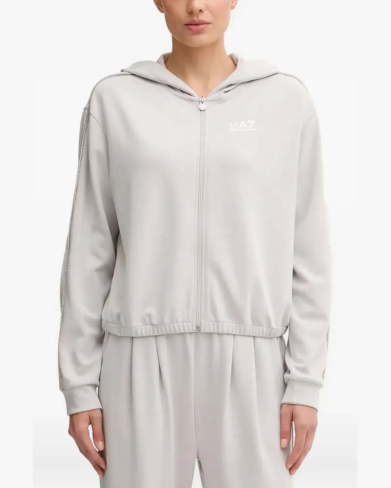 EA7 zip-up embellished hoodie - Grau Grau