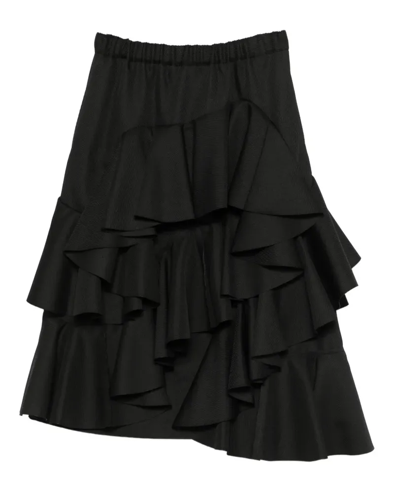 Comme des Garçons Midirock mit Rüschen - Schwarz Schwarz