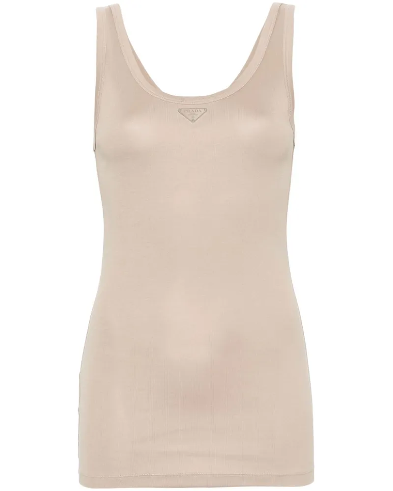 Prada Trägershirt mit Dreiecks-Logo - Nude Nude