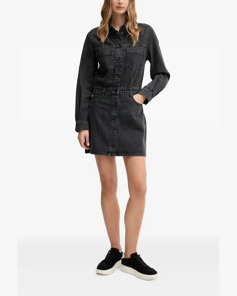DKNY Kurzes Jeanshemdkleid - Schwarz Schwarz