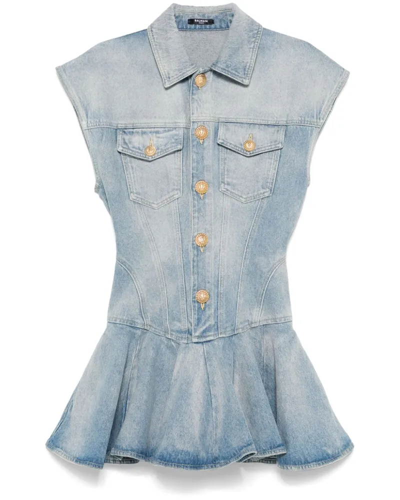 Balmain Klassisches Jeans-Minikleid - Blau Blau