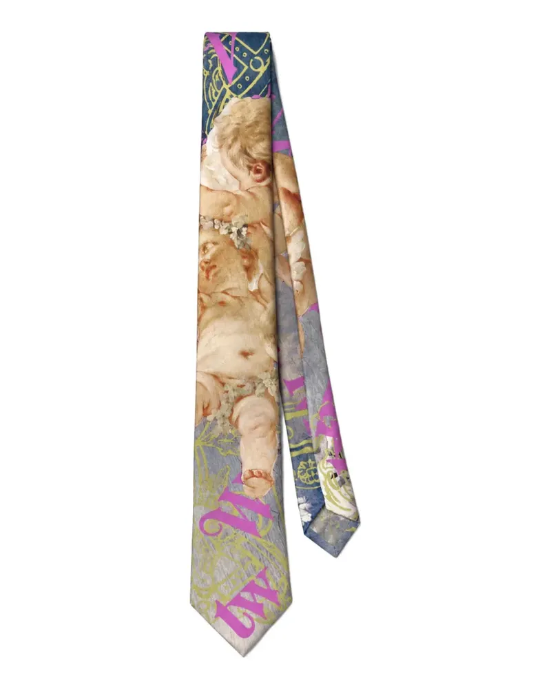 Vivienne Westwood cherub-print silk tie - Nude Nude
