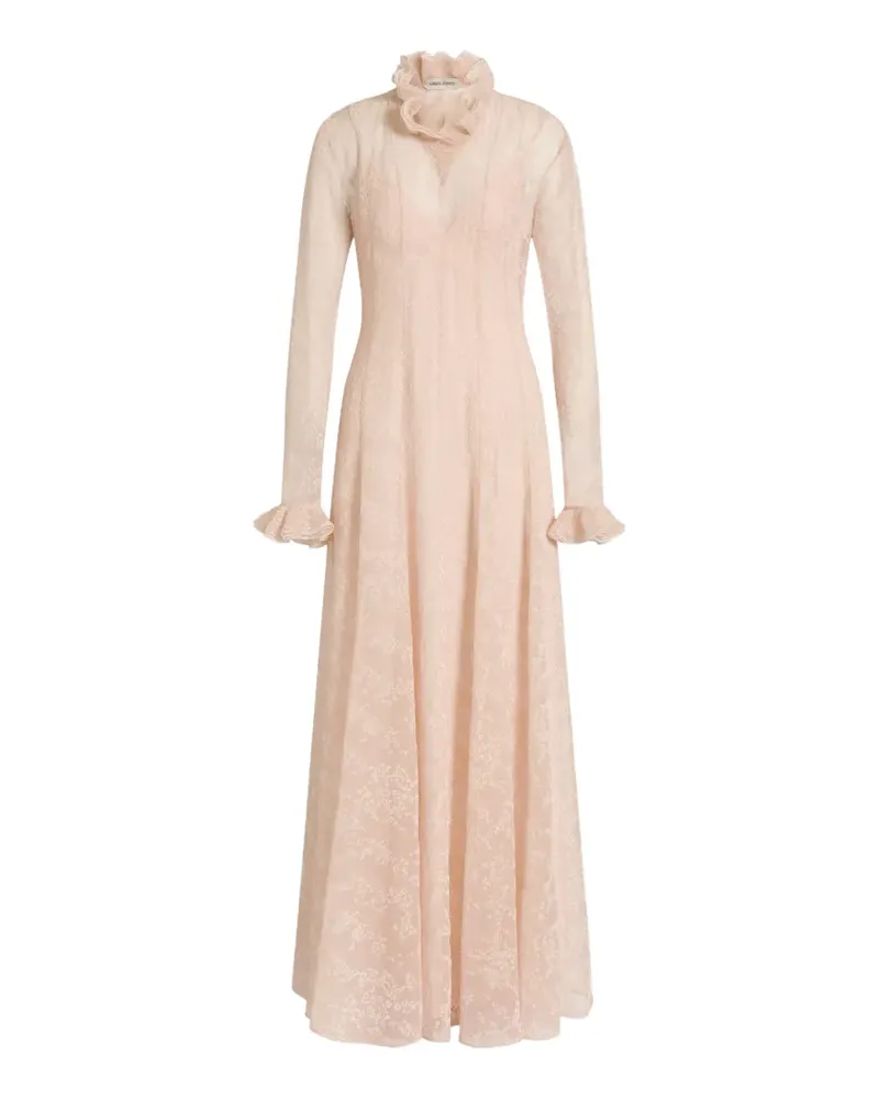 Alberta Ferretti Gerüschtes Kleid mit Blumenmuster - Rosa Rosa