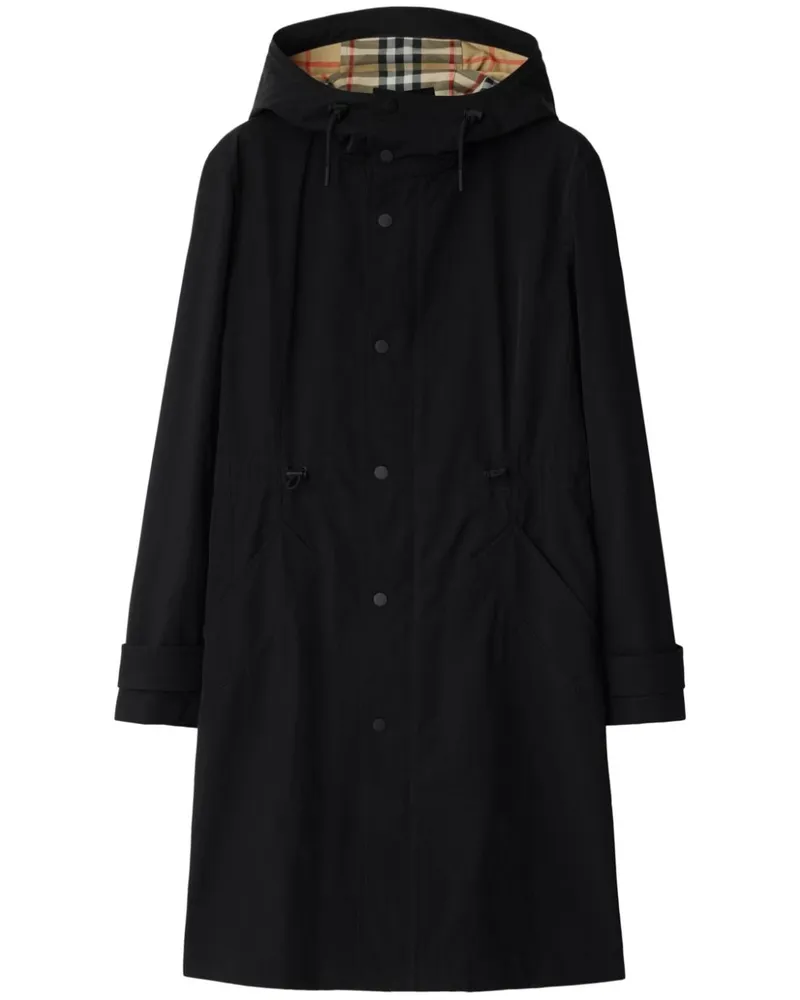 Burberry Geknöpfter Parka aus recyceltem Nylon - Schwarz Schwarz