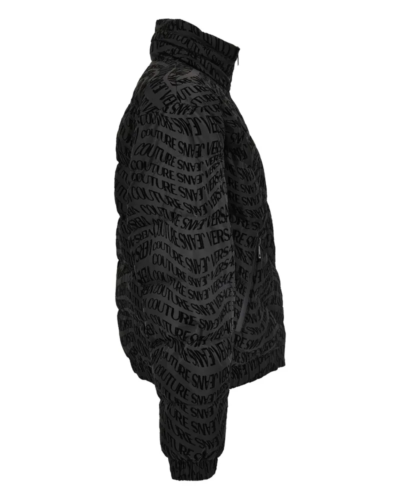 Versace Jeans Gefütterte Jacke mit Logo-Print - Schwarz Schwarz