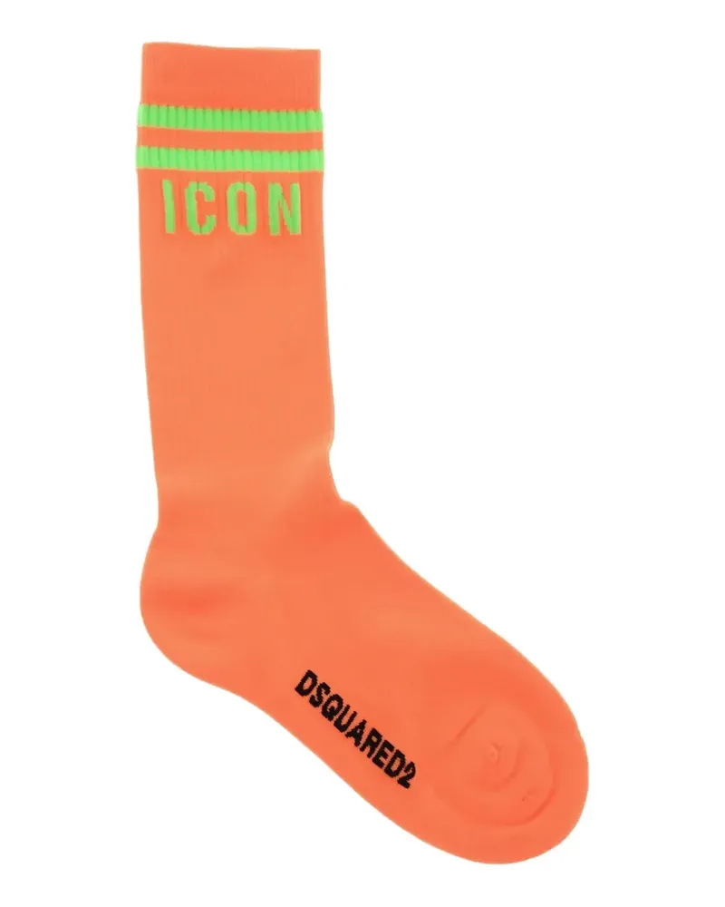 Dsquared2 Icon ribbed socks - Orange Orange
