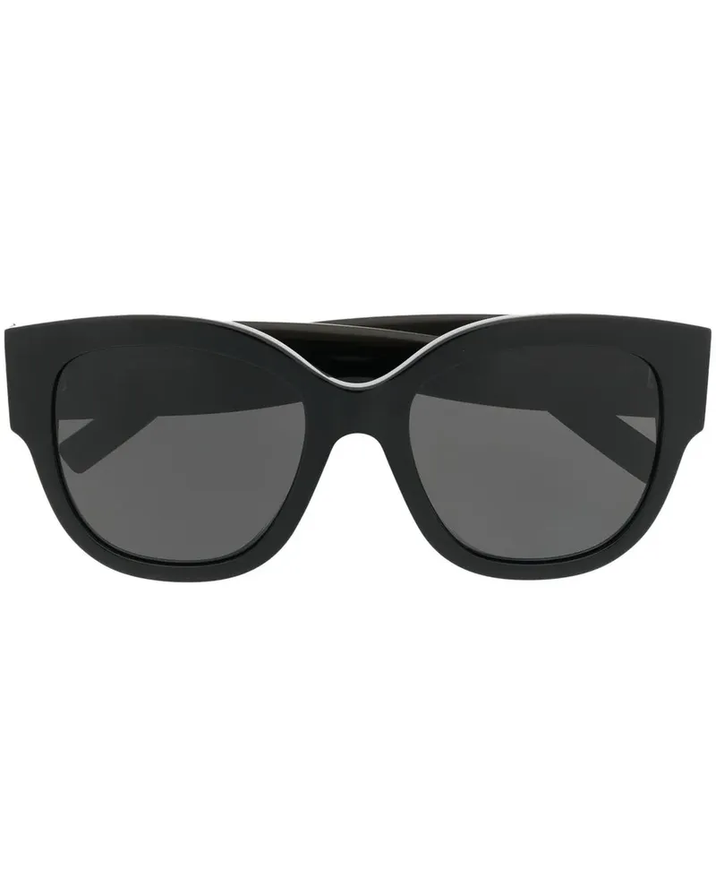 Saint Laurent Sonnenbrille mit rundem Gestell - Schwarz Schwarz
