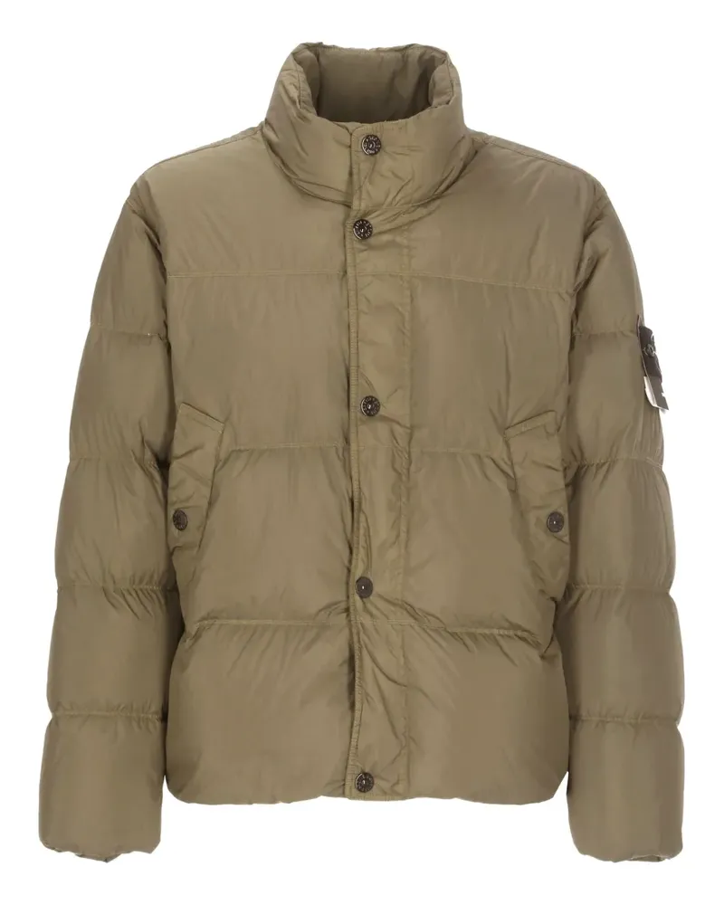 Stone Island Gefütterte Jacke mit Logo-Patch - Grün Grün