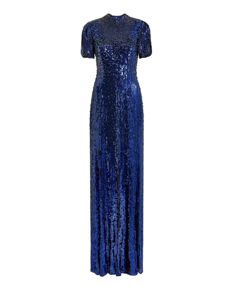 Jenny Packham Jourdain Maxikleid mit Pailletten - Blau Blau