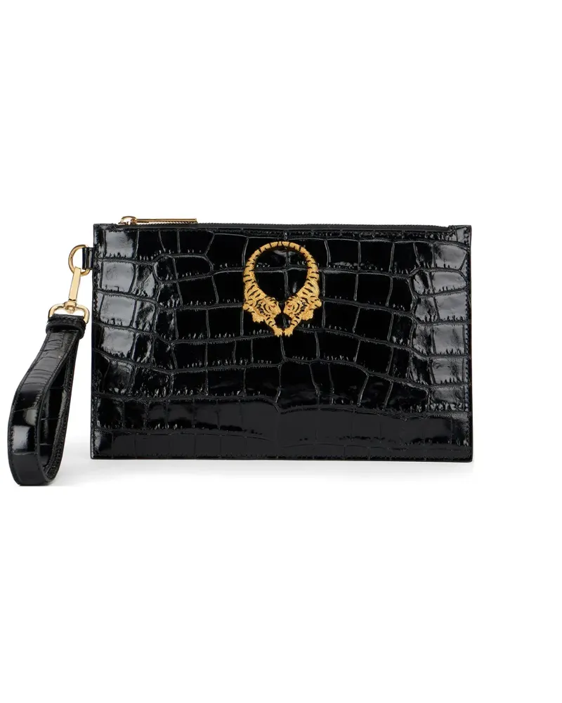 Roberto Cavalli tiger-motif clutch bag - Schwarz Schwarz