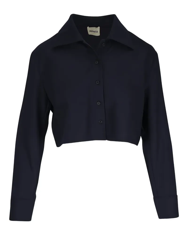 KHAITE Cropped-Bluse mit Kragen - Blau Blau