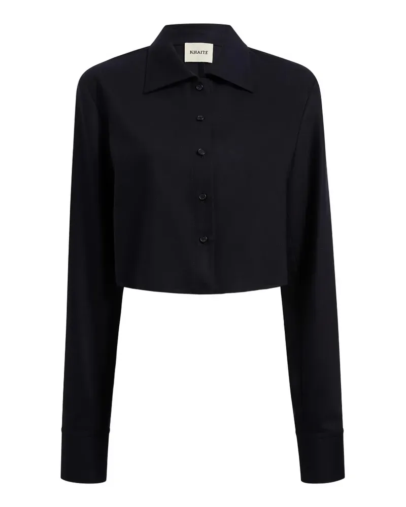 KHAITE Cropped-Bluse mit Kragen - Blau Blau