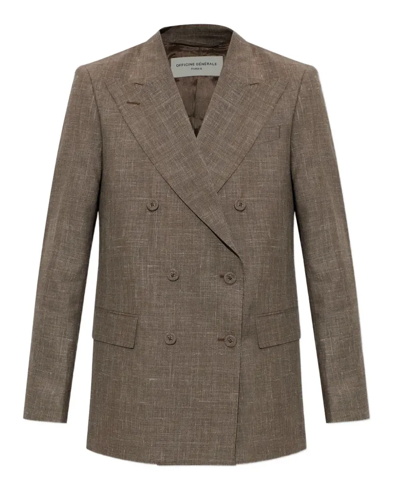 Officine Generale double-breasted blazer - Braun Braun