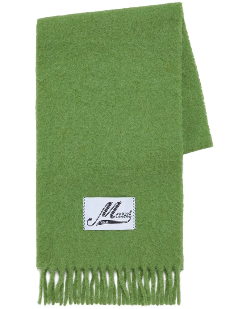 Marni Schal mit Logo-Patch - Grün Grün