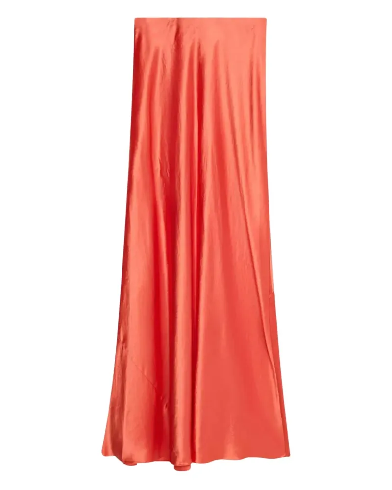 Vince Satin-Maxirock im Diagonalschnitt - Orange Orange