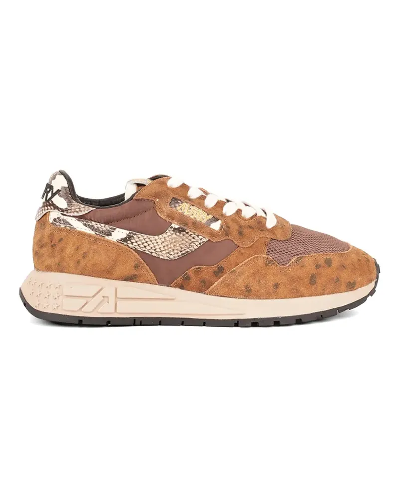 AUTRY Reelwind Low python-print leopard-print sneakers - Braun Braun