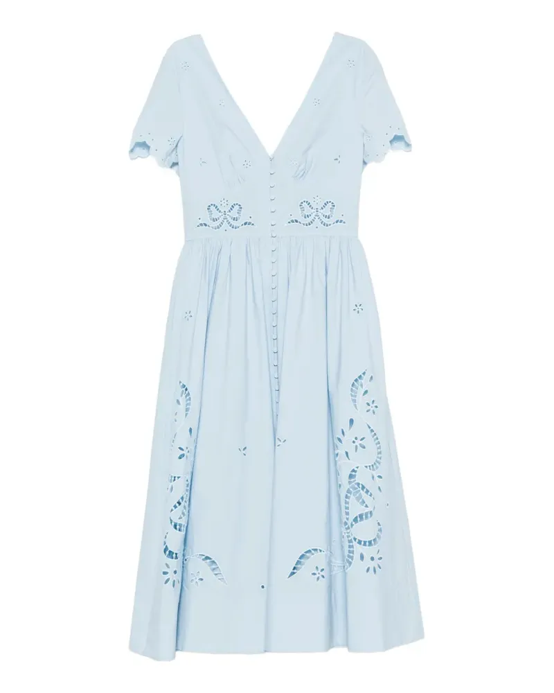 Self-Portrait embroidered midi dress - Blau Blau
