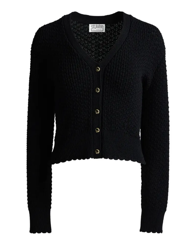 ST. JOHN crepe knit cardigan - Schwarz Schwarz