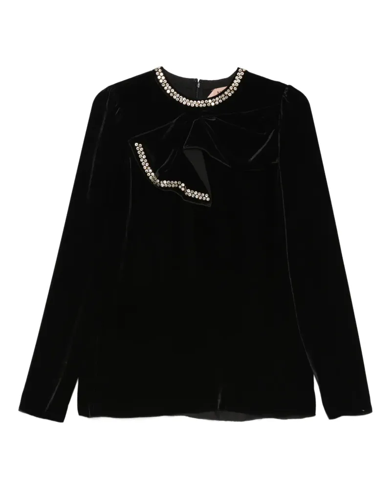 N° 21 crystal-embellished bow-detail top - Schwarz Schwarz