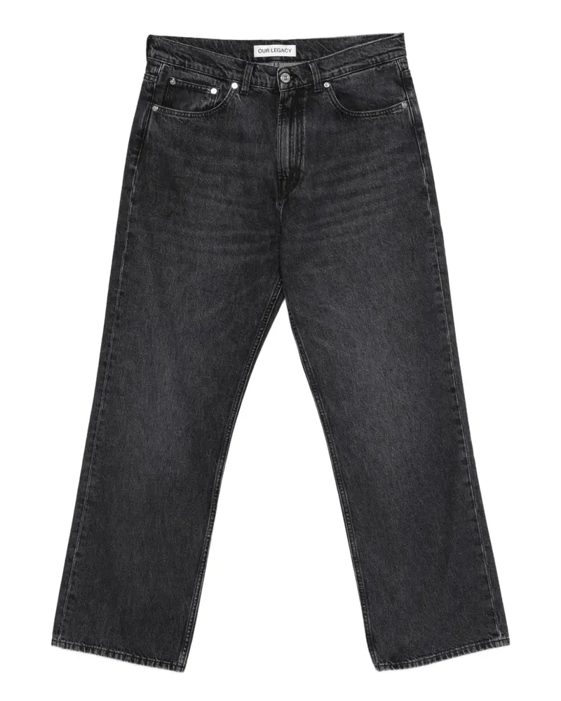 Our Legacy Jeans mit Logo-Patch - Schwarz Schwarz