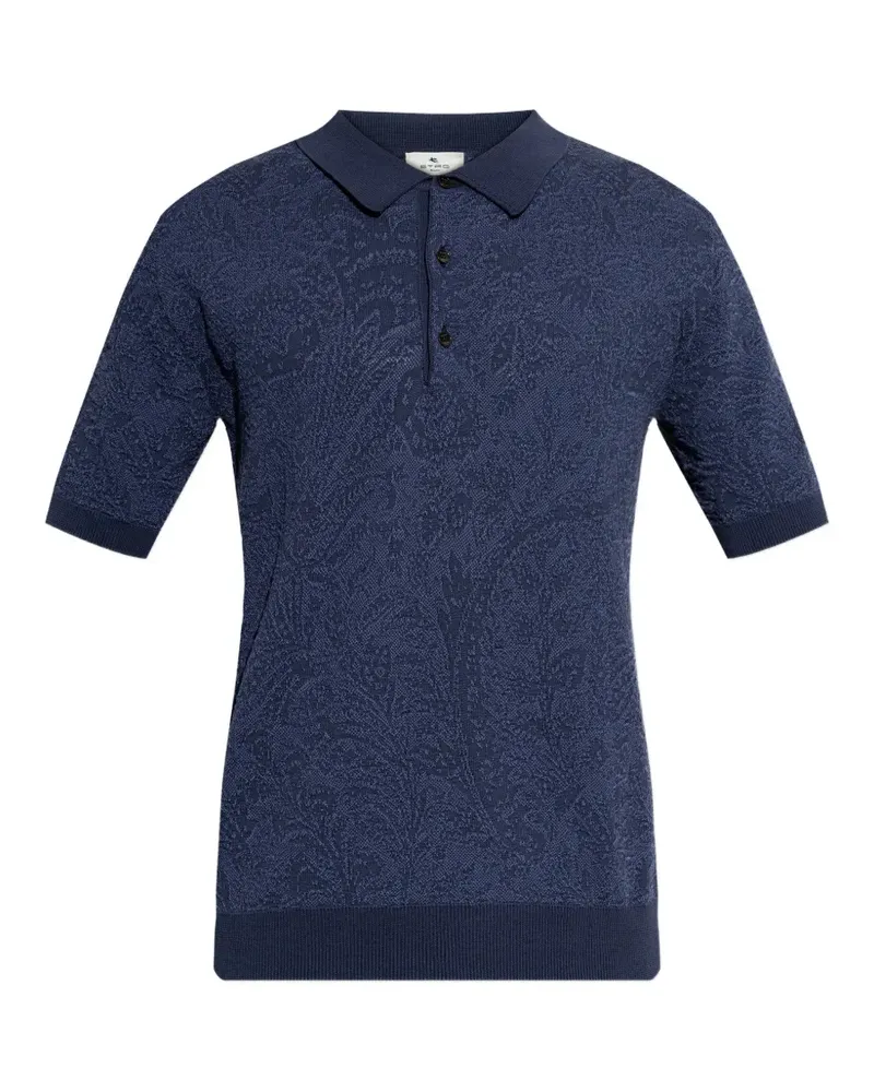 Etro paisley buttoned polo shirt - Blau Blau