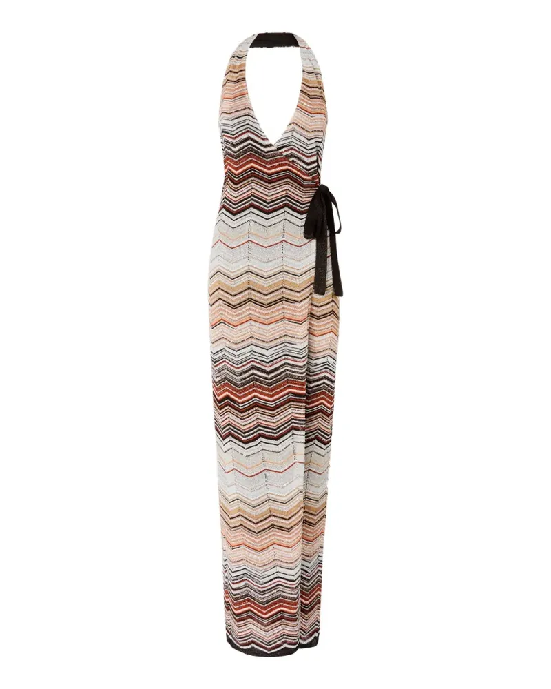 Missoni chevron halterneck dress - Nude Nude