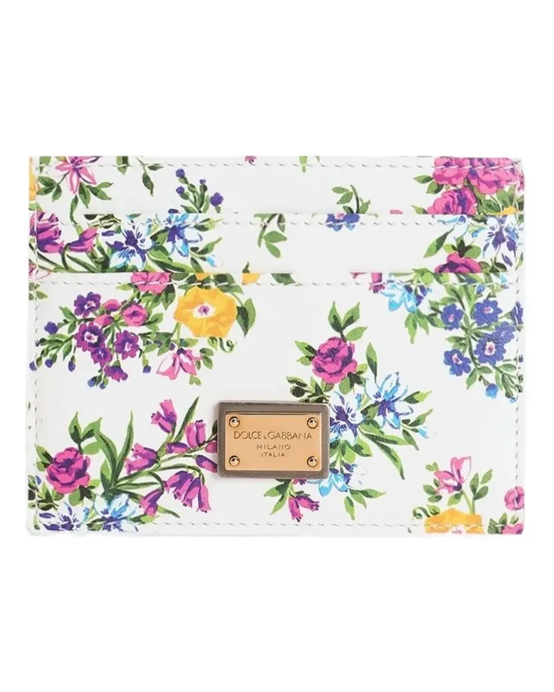 Dolce & Gabbana printed calfskin card holder - Weiß Weiß