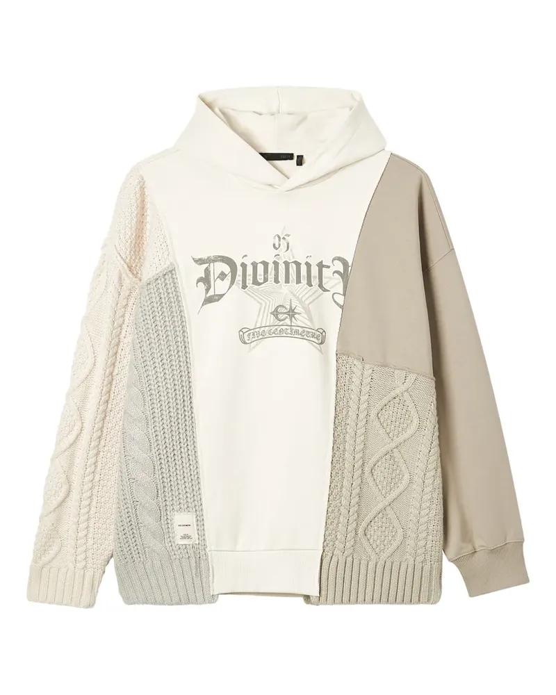 FIVE CM Patchwork-Hoodie mit Zopfmuster - Nude Nude