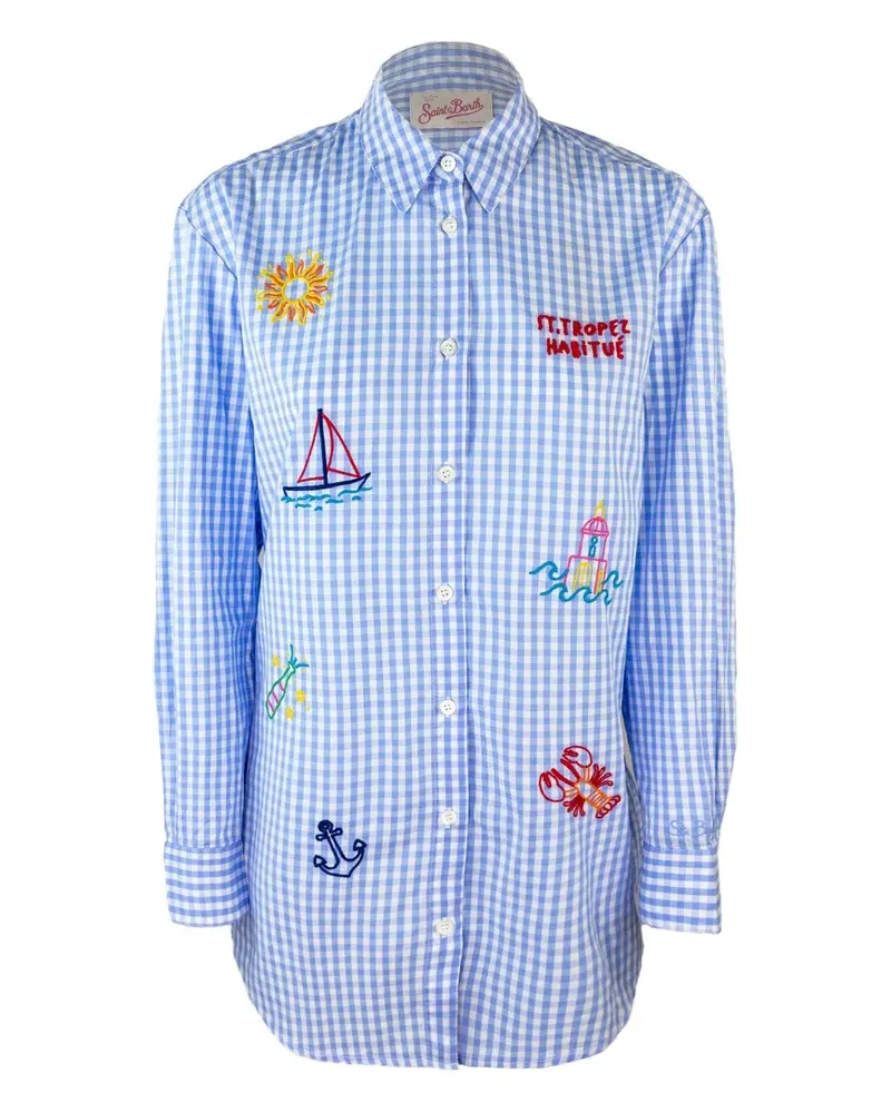 MC2 Saint Barth Hemd mit Vichy-Karomuster - Blau Blau