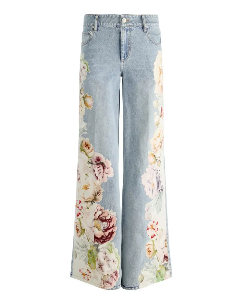 Alice + Olivia Amazing floral-print jeans - Blau Blau